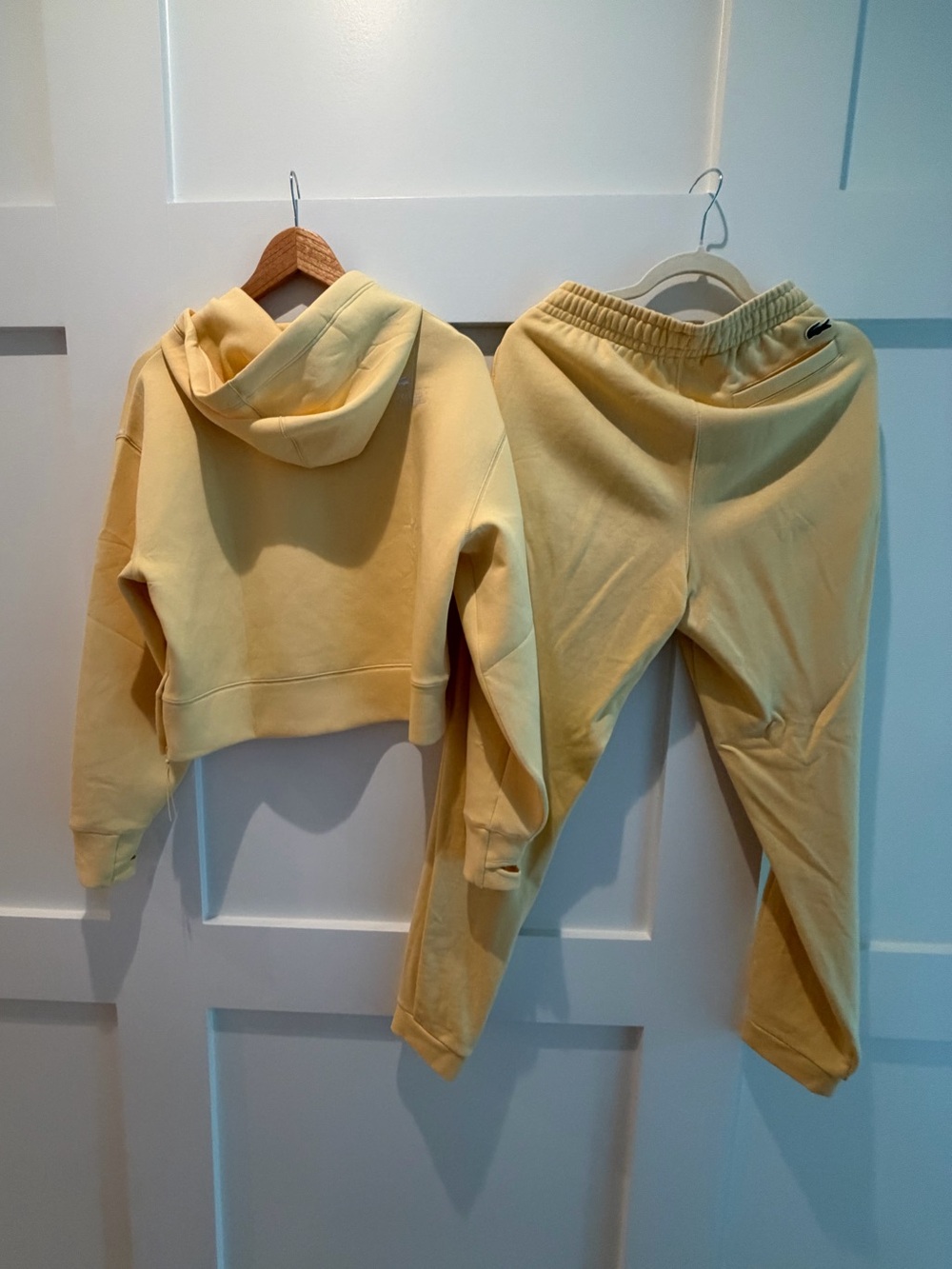 Women’s Yellow Cropped Hoodie & Jogger Set - Lacoste size 36 / unisex xsmall